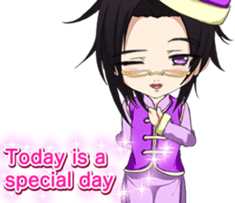 China clothes boy to the cherry English sticker #15714608