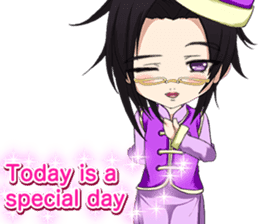 China clothes boy to the cherry English sticker #15714608