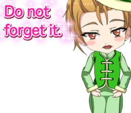 China clothes boy to the cherry English sticker #15714609