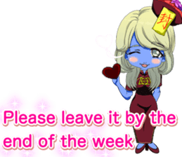 Jiang Shi Girl Sakura Festival English sticker #15715691