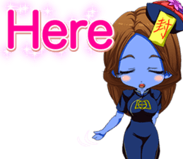 Jiang Shi Girl Sakura Festival English sticker #15715706