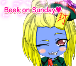 Jiang Shi Girl Sakura Festival English sticker #15715713