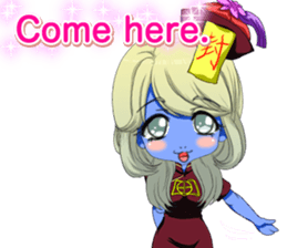 Jiang Shi Girl Sakura Festival English sticker #15715719