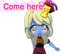 Jiang Shi Girl Sakura Festival English sticker #15715719