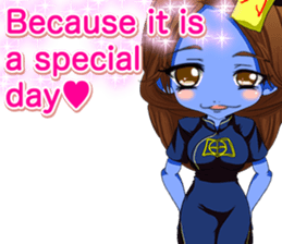 Jiang Shi Girl Sakura Festival English sticker #15715726