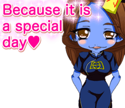 Jiang Shi Girl Sakura Festival English sticker #15715726