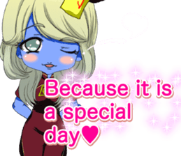 Jiang Shi Girl Sakura Festival English sticker #15715727