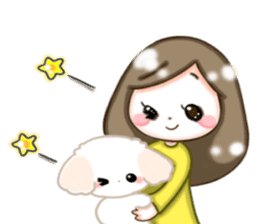 Girls and dogs sticker #15717045