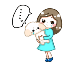 Girls and dogs sticker #15717051