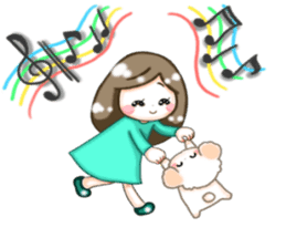 Girls and dogs sticker #15717061