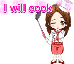 Lovely chefs girl English sticker #15717186