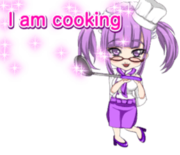 Lovely chefs girl English sticker #15717188