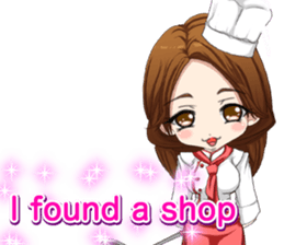 Lovely chefs girl English sticker #15717194