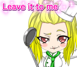 Lovely chefs girl English sticker #15717201