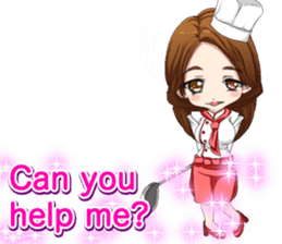 Lovely chefs girl English sticker #15717210