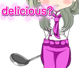 Lovely chefs girl English sticker #15717219