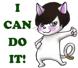 Cat with mush-hair wig sticker #15719039