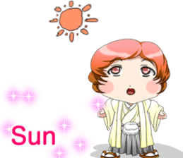 Cute Hakama skirt Baby English sticker #15722656