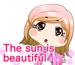 Cute Hakama skirt Baby English sticker #15722657