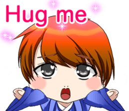 Cute Hakama skirt Baby English sticker #15722658