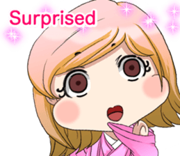 Cute Hakama skirt Baby English sticker #15722661