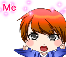 Cute Hakama skirt Baby English sticker #15722666