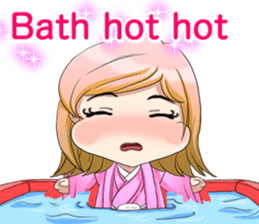 Cute Hakama skirt Baby English sticker #15722669