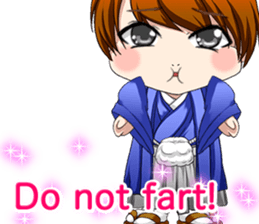 Cute Hakama skirt Baby English sticker #15722670