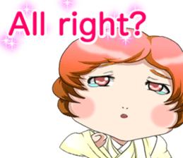 Cute Hakama skirt Baby English sticker #15722672