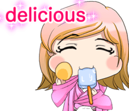 Cute Hakama skirt Baby English sticker #15722677