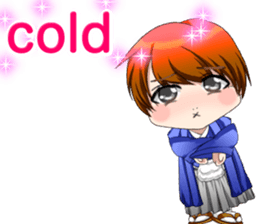 Cute Hakama skirt Baby English sticker #15722678