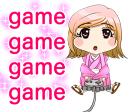 Cute Hakama skirt Baby English sticker #15722681