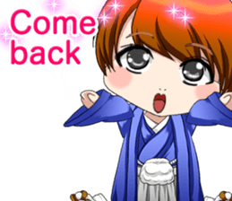 Cute Hakama skirt Baby English sticker #15722682