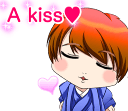 Cute Hakama skirt Baby English sticker #15722686