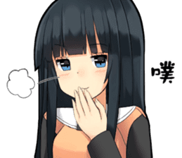 Long black hair detective girl sticker #15724319