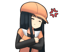 Long black hair detective girl sticker #15724329