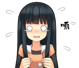 Long black hair detective girl sticker #15724337