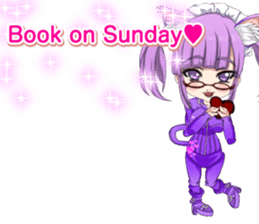 Cat ear ear leather suit girl English sticker #15724868