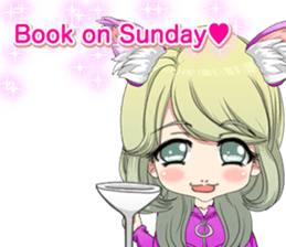 Cat ear ear leather suit girl English sticker #15724887