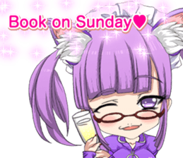 Cat ear ear leather suit girl English sticker #15724888