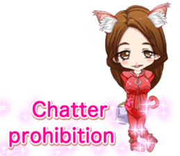 Cat ear ear leather suit girl English sticker #15724890