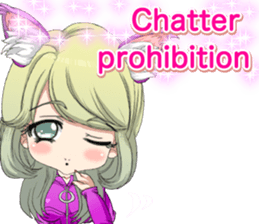 Cat ear ear leather suit girl English sticker #15724891