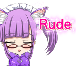 Cat ear ear leather suit girl English sticker #15724892