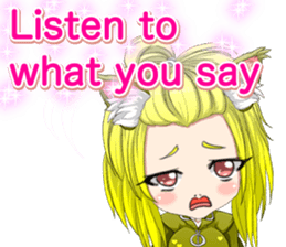 Cat ear ear leather suit girl English sticker #15724893