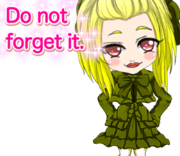 Lovely Gothic Dress Girl English sticker #15726481