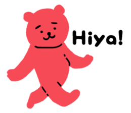Reply in cheerful English of a red bear sticker #15726738