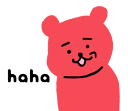 Reply in cheerful English of a red bear sticker #15726740