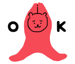 Reply in cheerful English of a red bear sticker #15726743