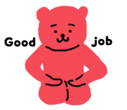 Reply in cheerful English of a red bear sticker #15726744