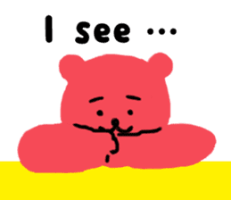 Reply in cheerful English of a red bear sticker #15726745